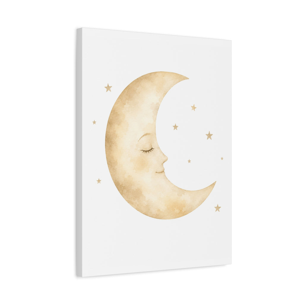 Crescent Sleeping Moon Canvas Print