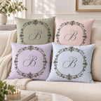 Letter B monogram pillow cover, second view