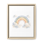 Rainbow Vertical Wall Art – Boho Cloud Nursery Framed Canvas