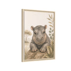 Baby Hippo Safari Framed Canvas