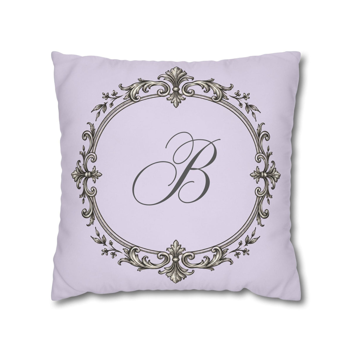 Letter B pillow cover in purple
