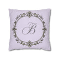 Letter B pillow cover in purple