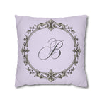 Letter B pillow cover in purple