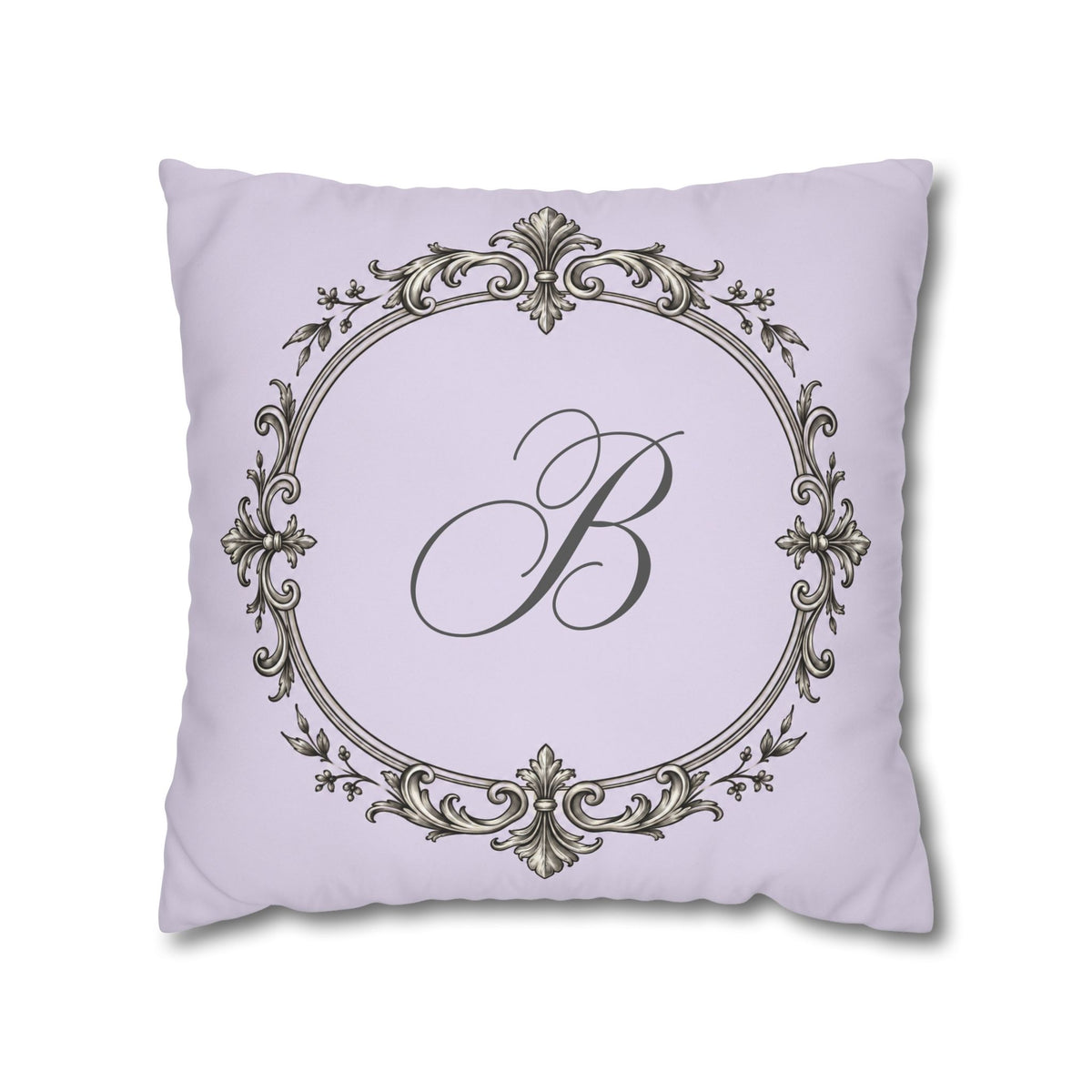 Letter B pillow cover in purple
