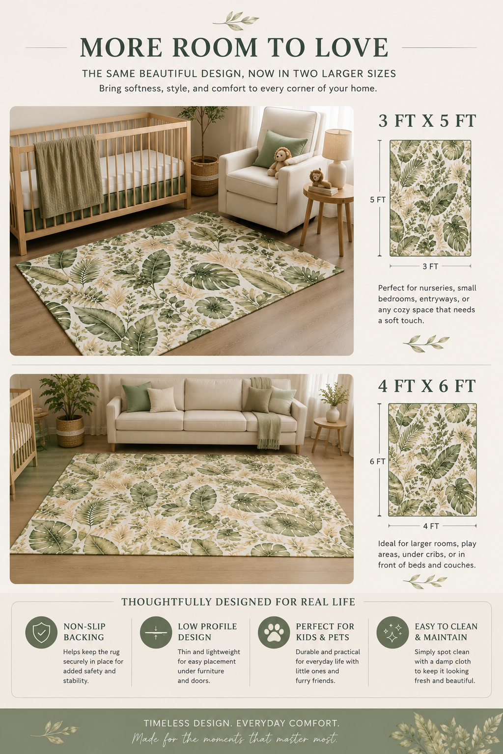 Safari Leaves Botanical Area Rug