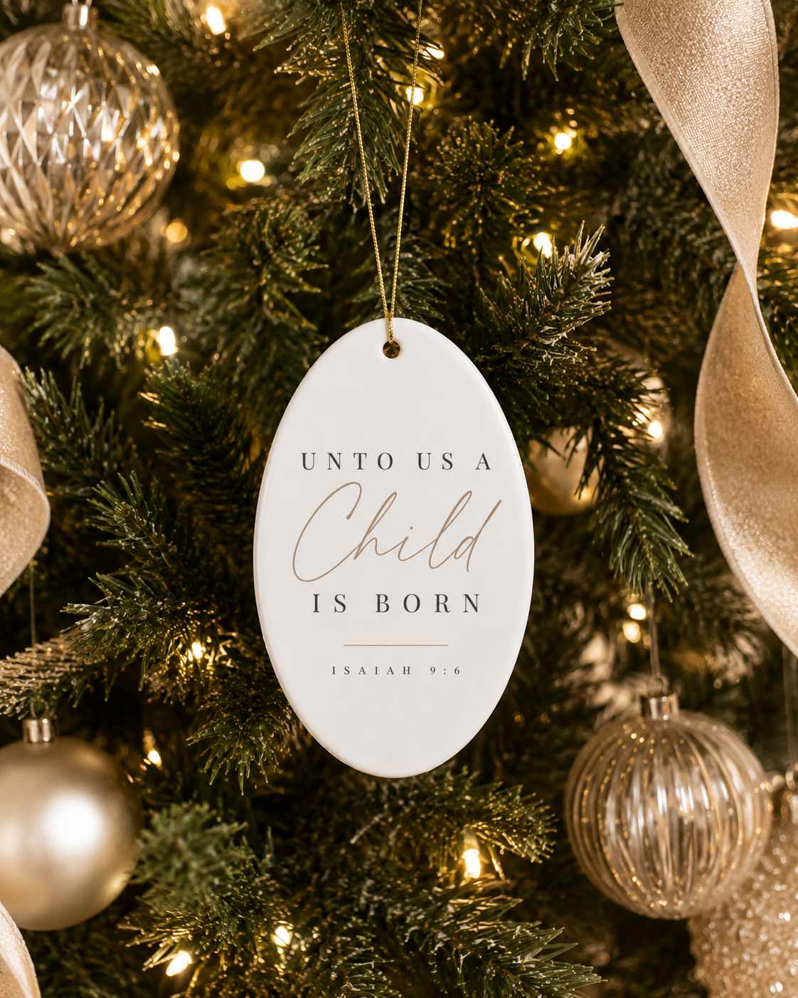 Isaiah 9:6 Nativity Ceramic Ornament