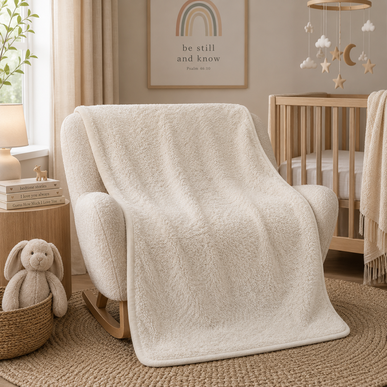 Watercolor Rainbow Sherpa Blanket