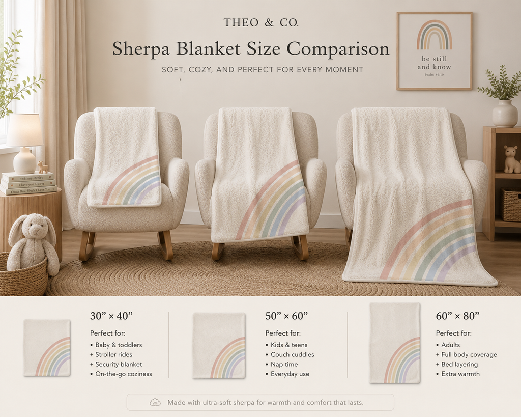 Watercolor Rainbow Sherpa Blanket