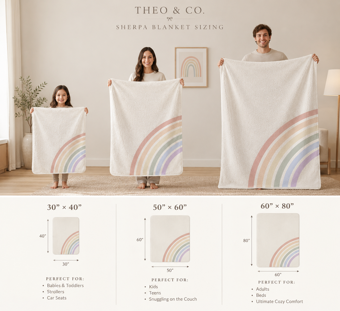 Watercolor Rainbow Sherpa Blanket