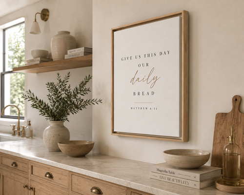 Matthew 6:11 Framed Canvas
