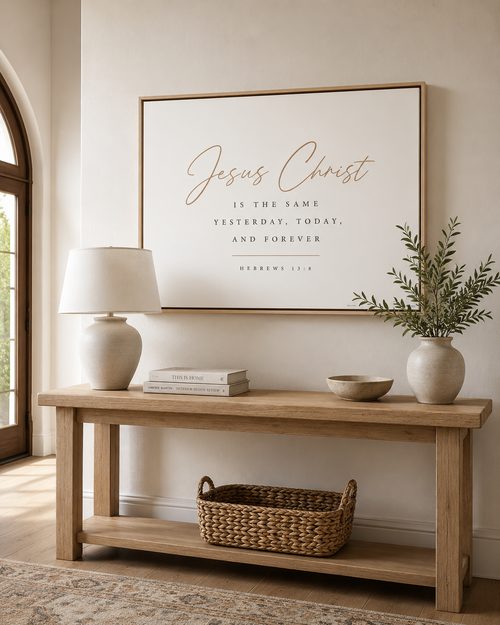 Hebrews 13:8 Horizontal Framed Canvas