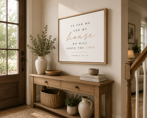 Joshua 24:15 Framed Canvas