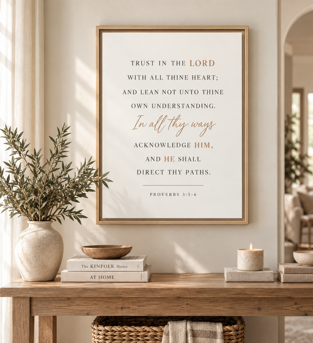 Proverbs 3:5-6 Framed Canvas