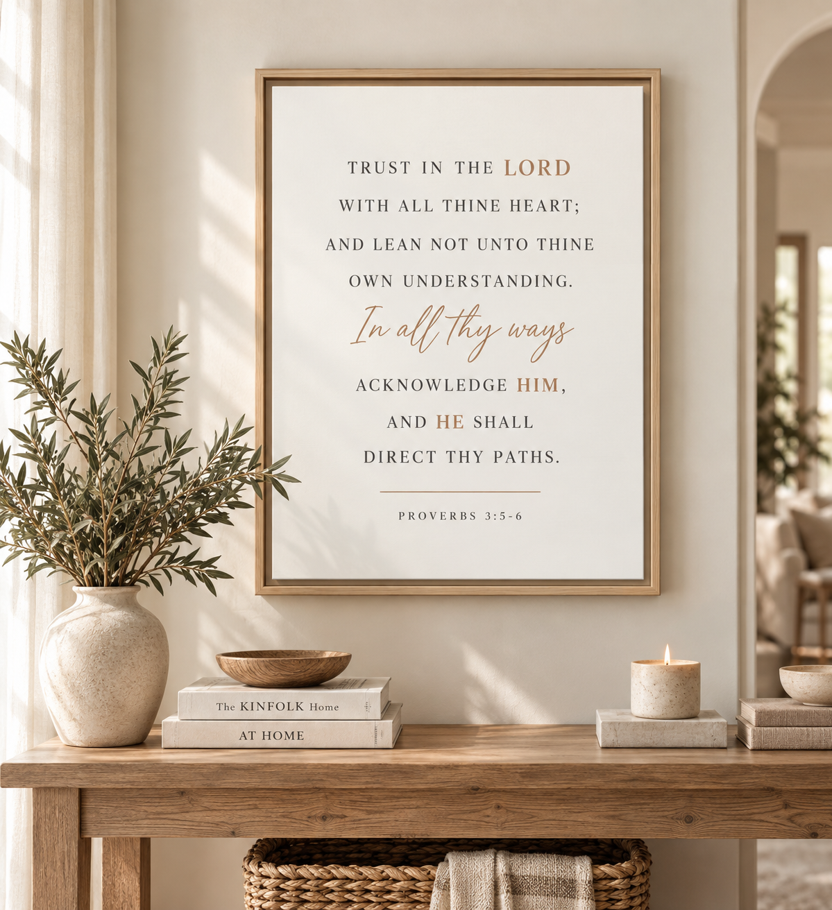 Proverbs 3:5-6 Framed Canvas