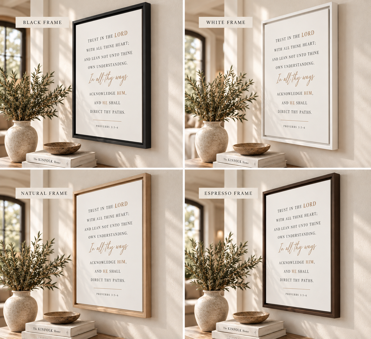 Proverbs 3:5-6 Framed Canvas