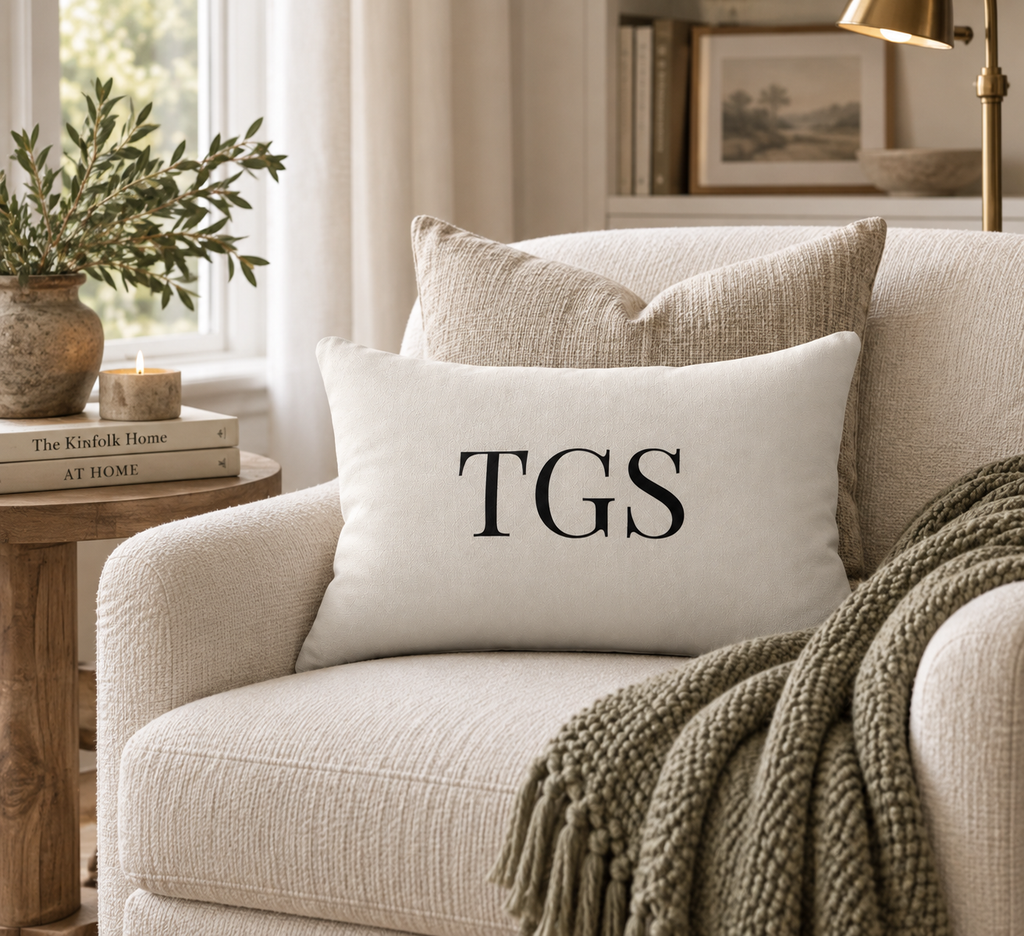 Personalized Monogram Lumbar Pillow