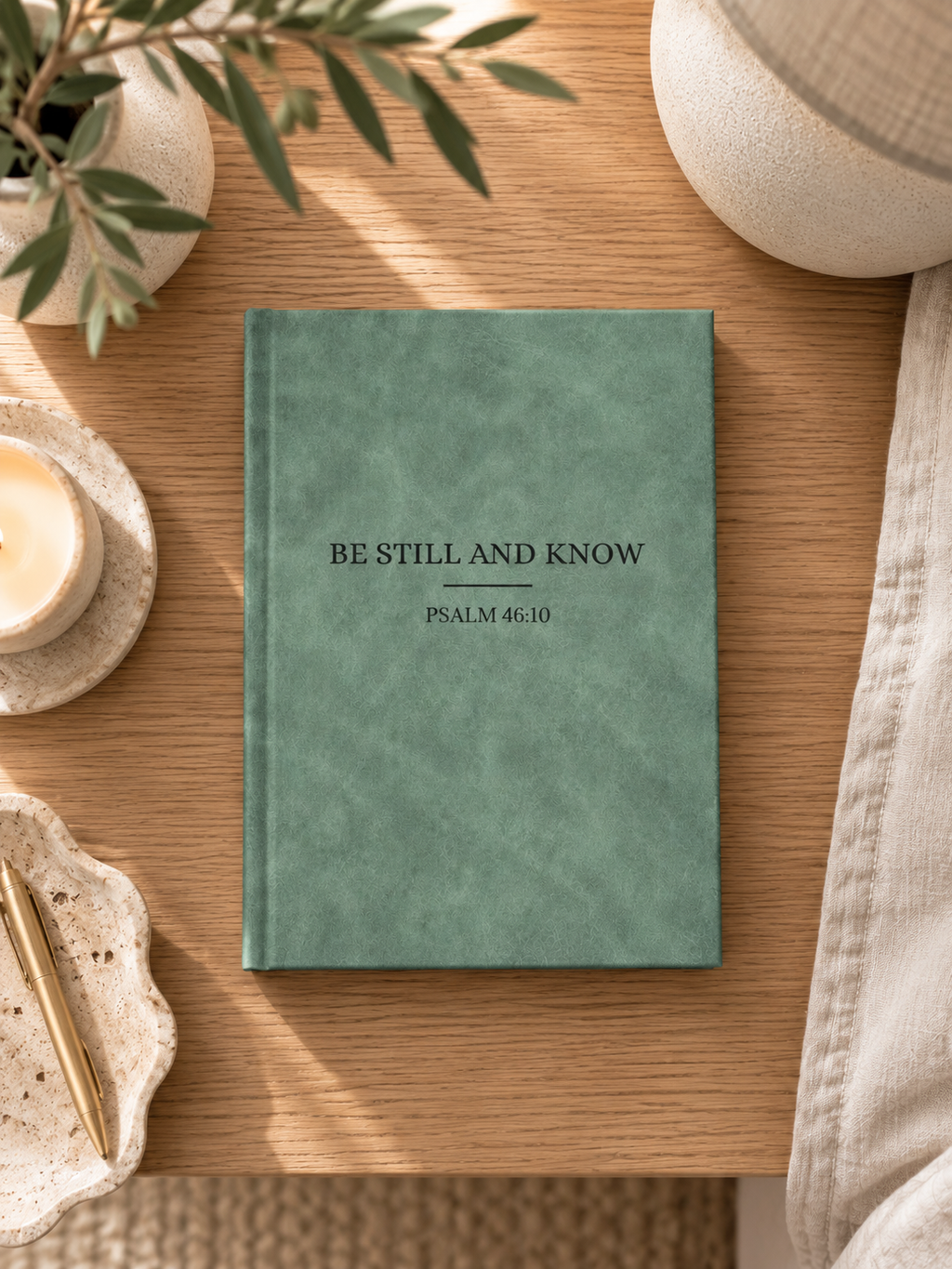 Be Still journal in sage green