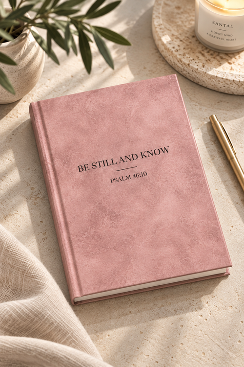 Be Still journal in pink