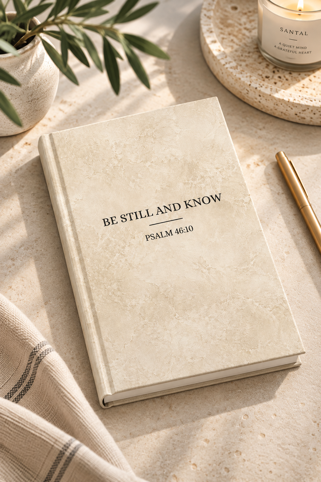 Be Still journal in cream
