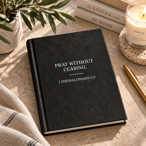 Pray journal in black and white