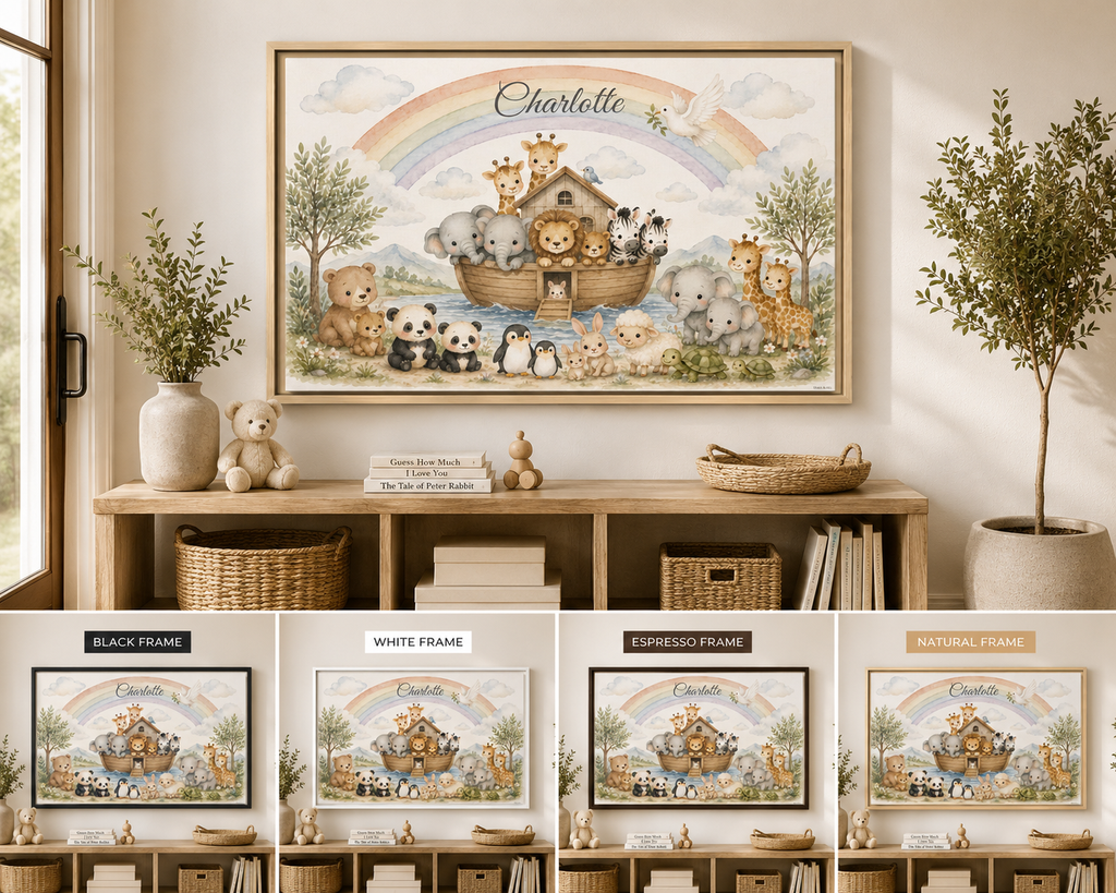Personalized Noah's Ark Framed Canvas