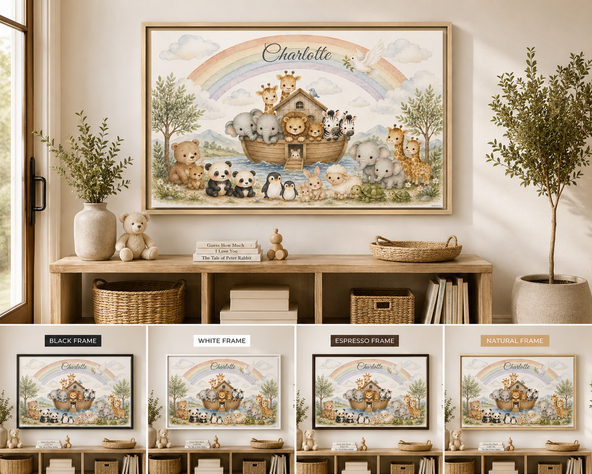 Personalized Noah's Ark Framed Canvas