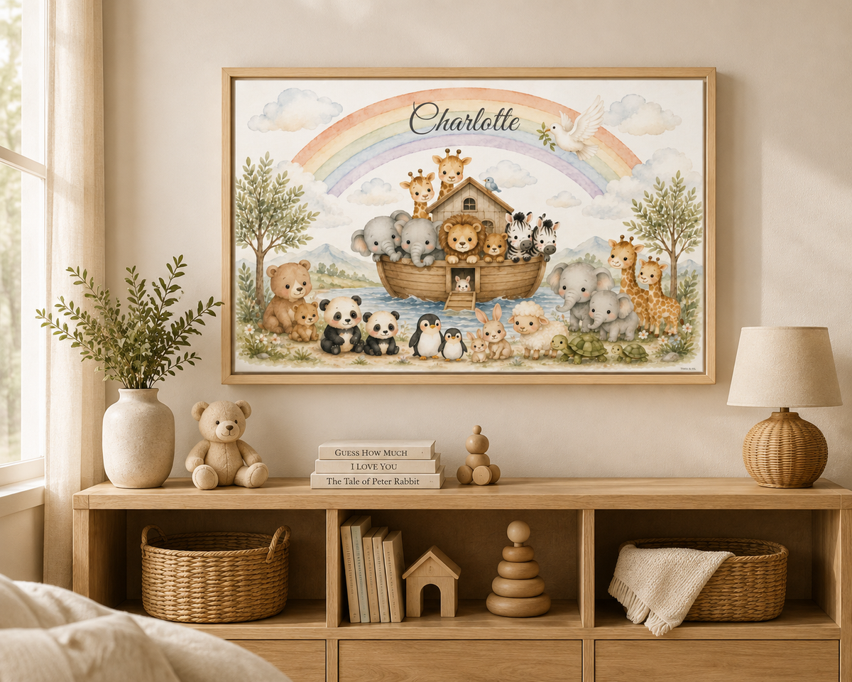 Personalized Noah's Ark Framed Canvas