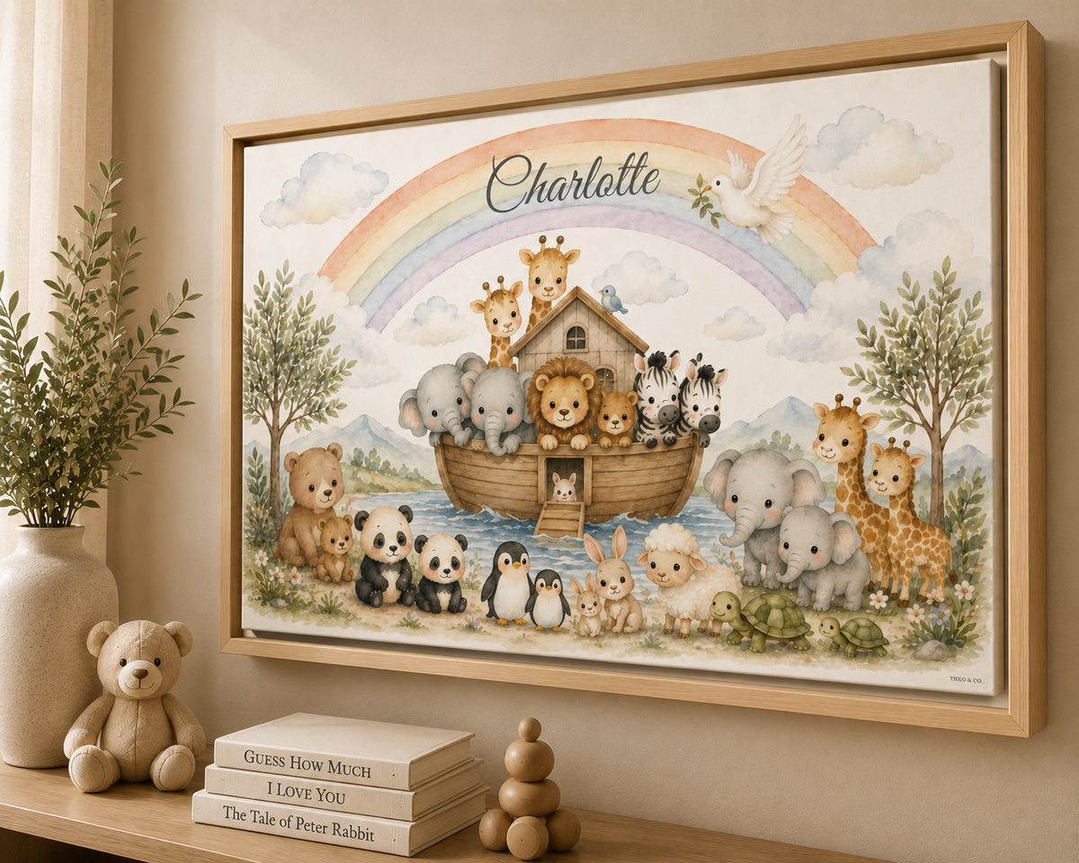 Personalized Noah's Ark Framed Canvas