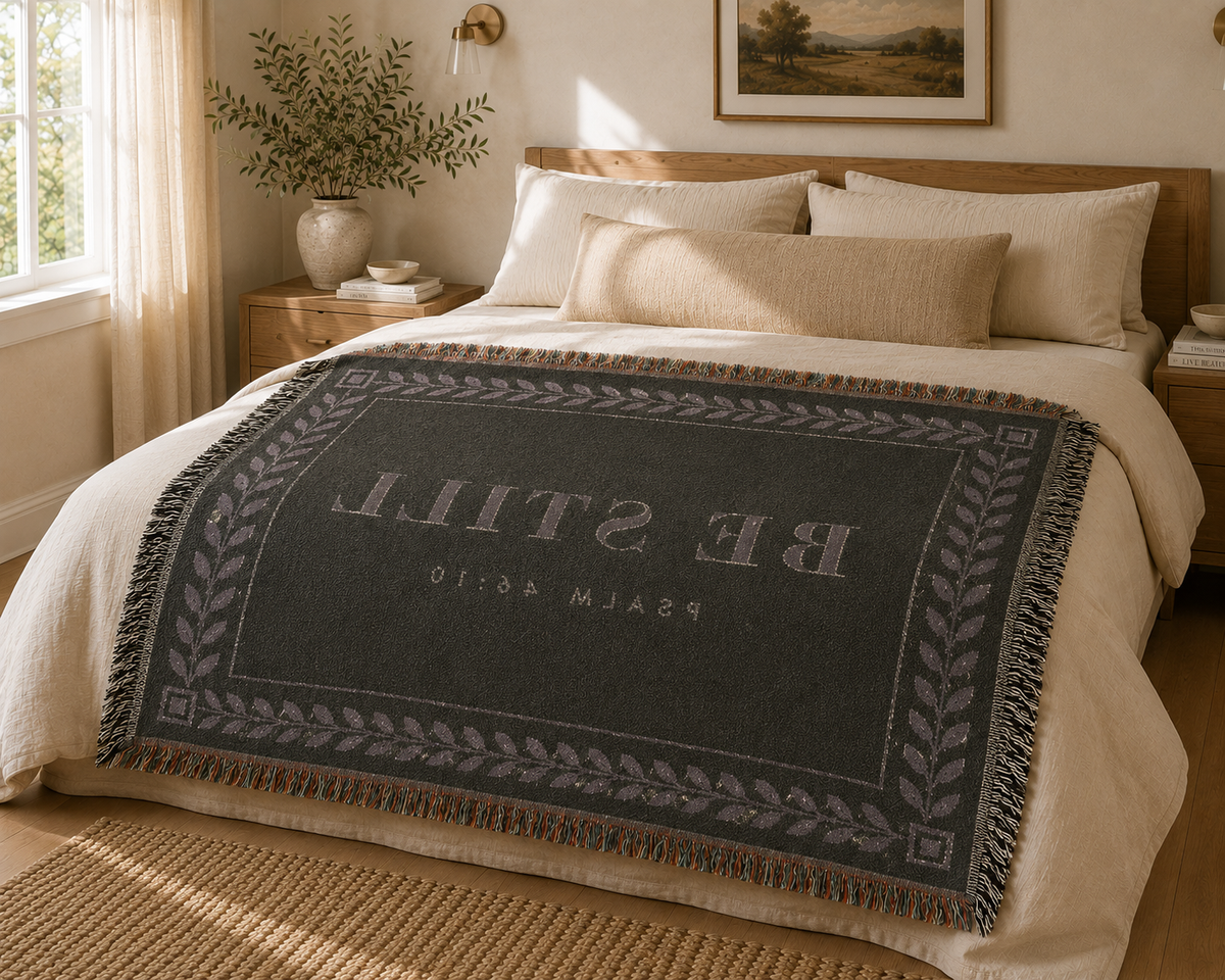 Psalm 46:10 Woven Blanket