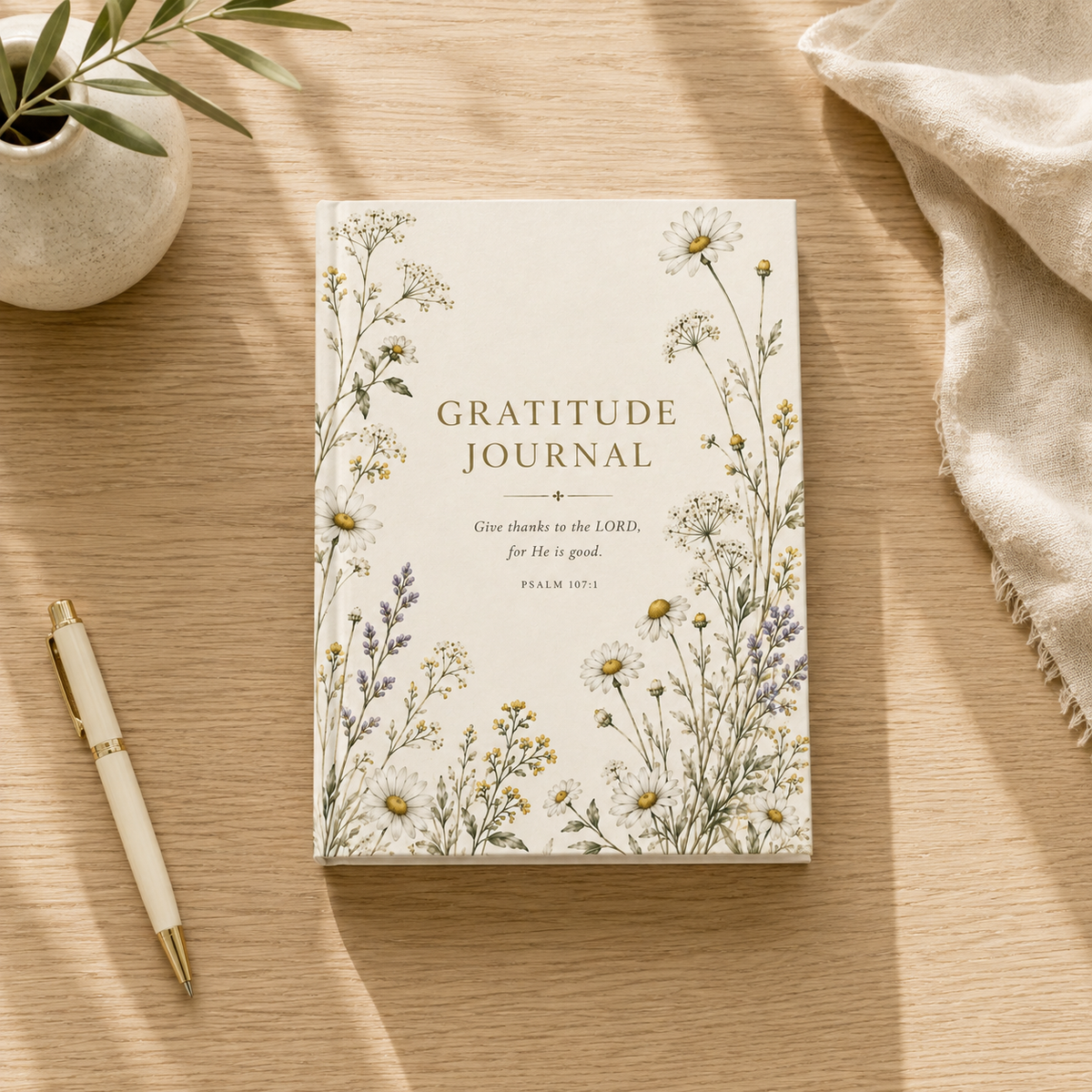 Psalm 107:1 hardcover gratitude journal