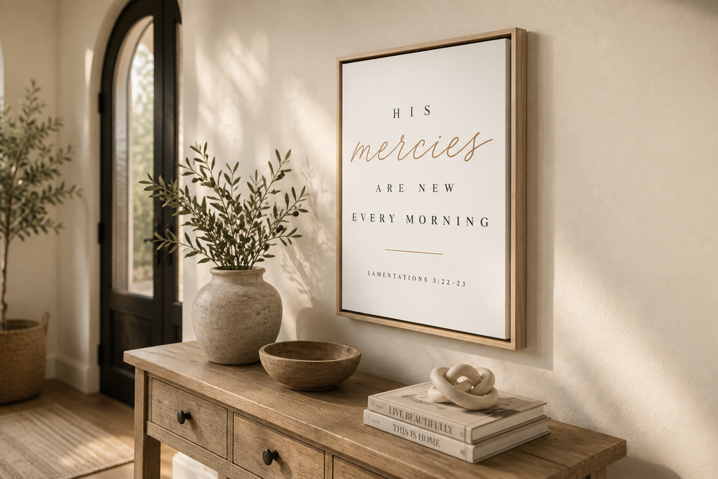 Lamentations 3:22-23 Framed Canvas