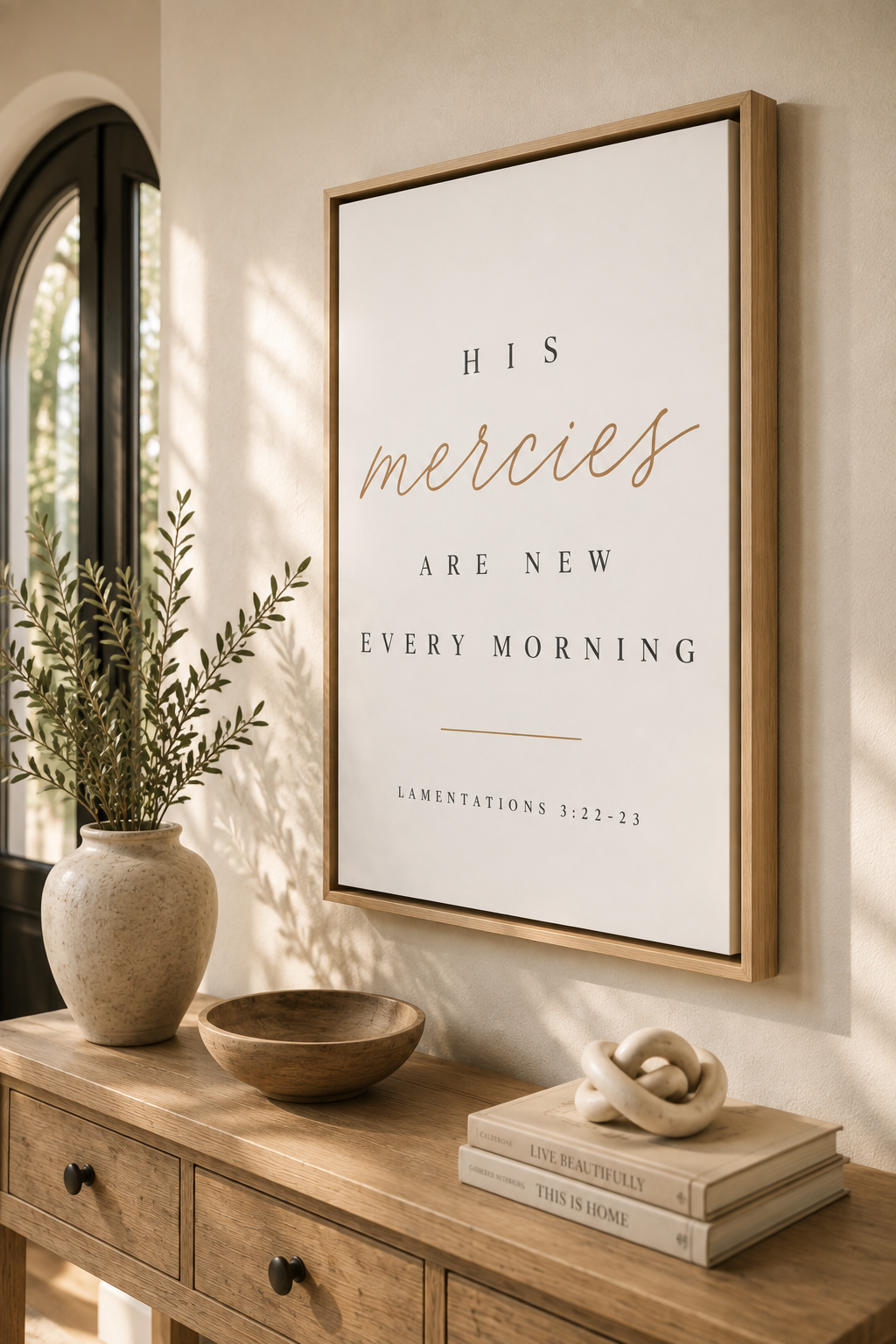 Lamentations 3:22-23 Framed Canvas