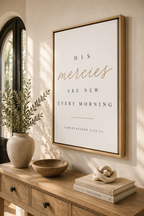 Lamentations 3:22-23 Framed Canvas