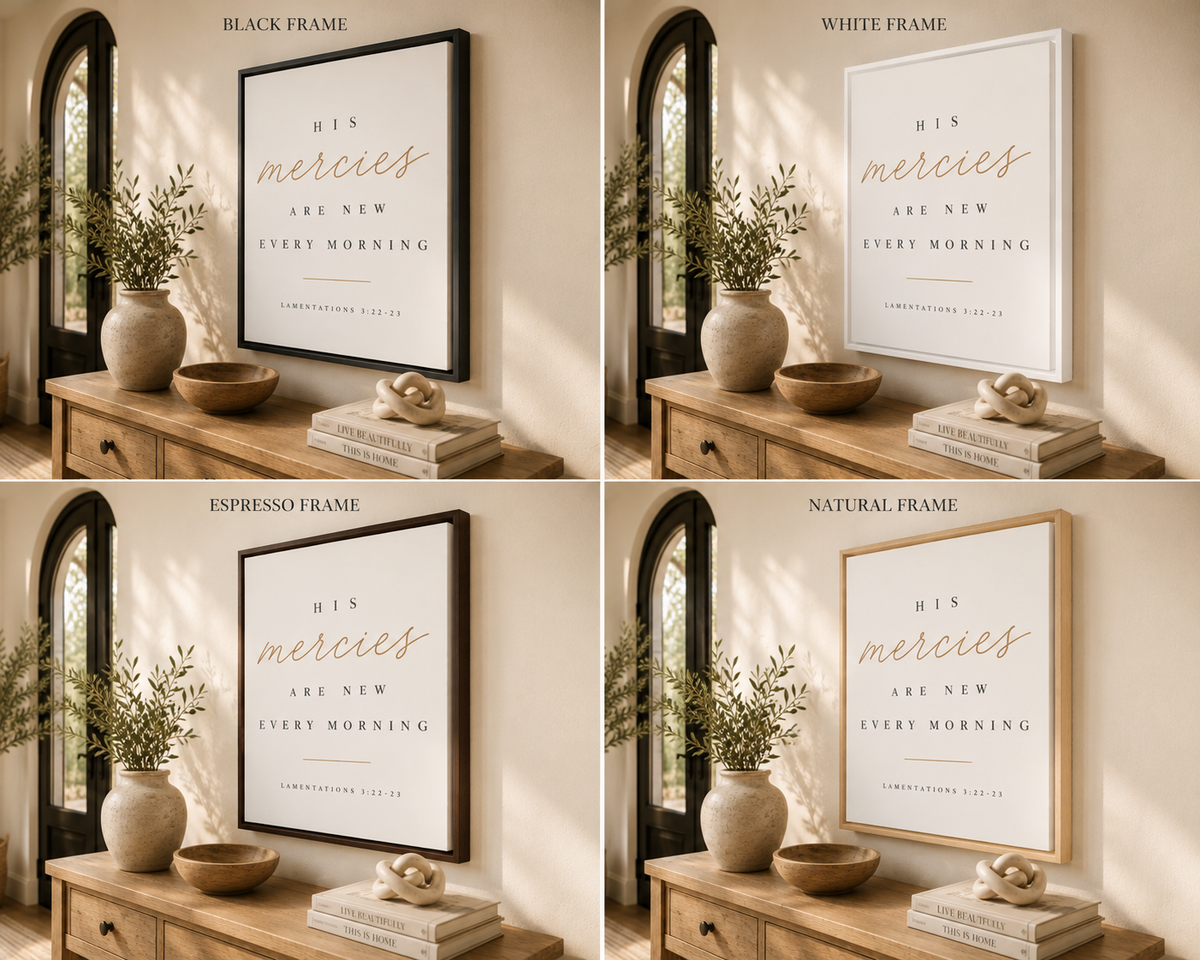 Lamentations 3:22-23 Framed Canvas