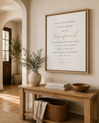 Romans 12:2 framed canvas, vertical scripture wall art