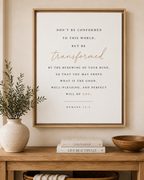 Romans 12:2 Framed Canvas