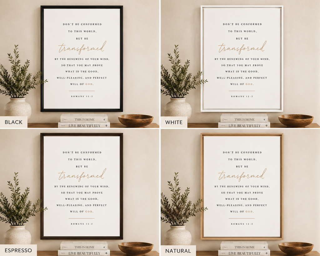 Romans 12:2 Framed Canvas