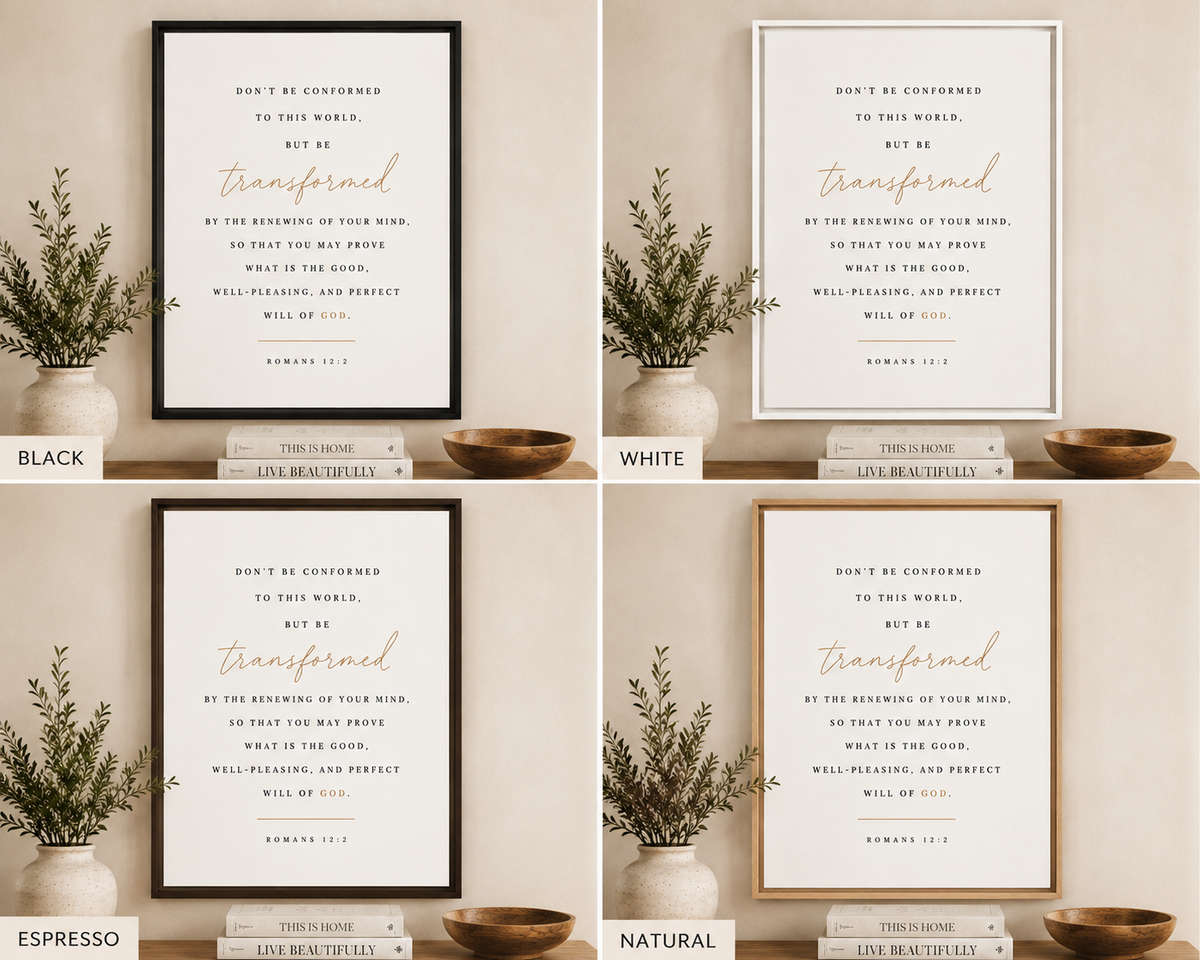 Romans 12:2 Framed Canvas
