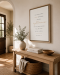Matthew 6:33 framed canvas, vertical scripture wall art