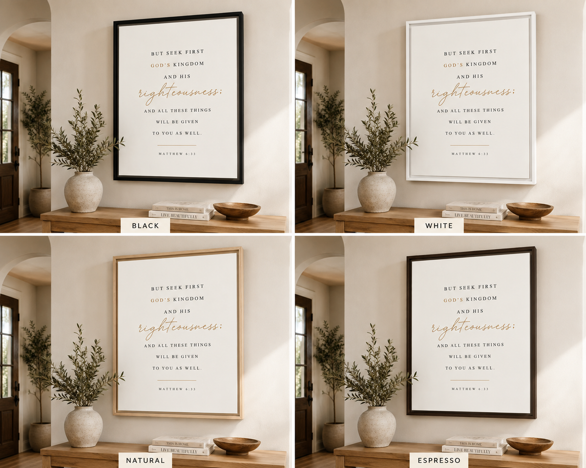 Matthew 6:33 Framed Canvas