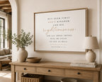 Matthew 6:33 horizontal framed canvas, scripture wall art