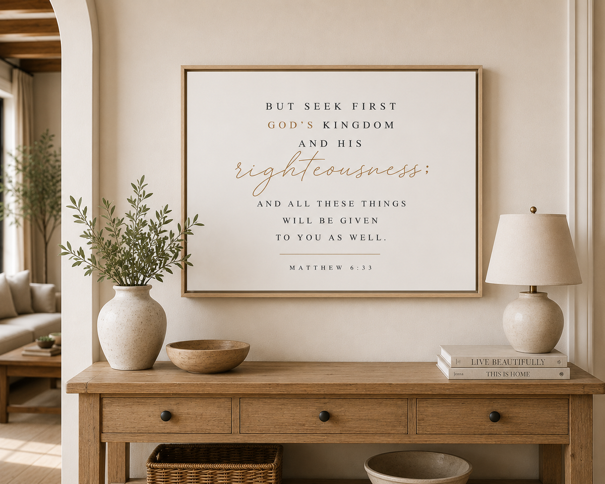Matthew 6:33 Horizontal Framed Canvas