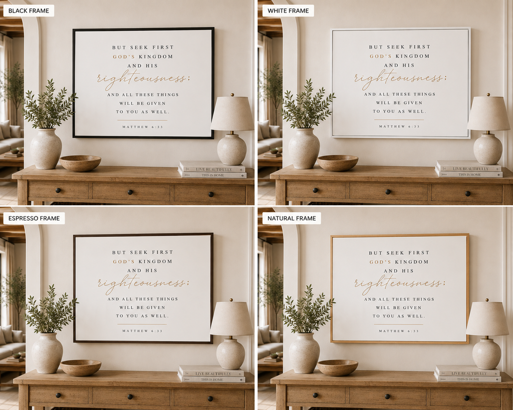 Matthew 6:33 Horizontal Framed Canvas