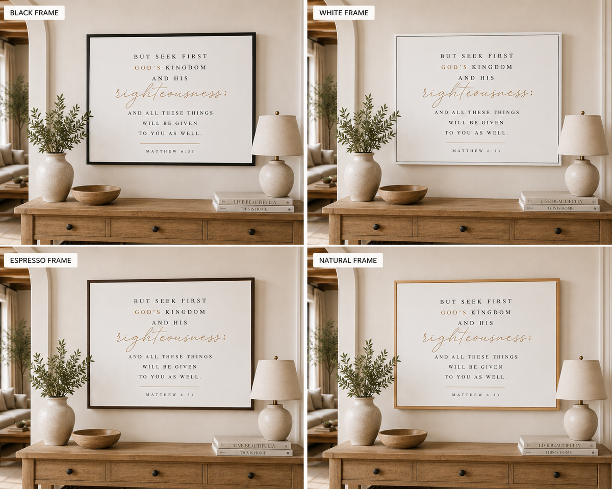 Matthew 6:33 Horizontal Framed Canvas