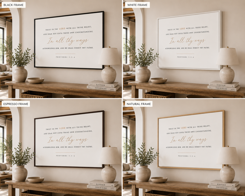 Proverbs 3:5-6 Horizontal Framed Canvas