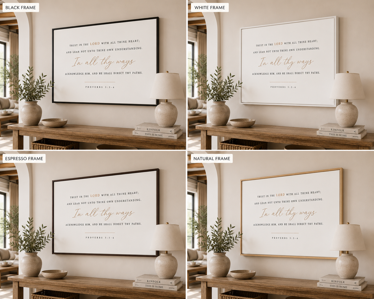 Proverbs 3:5-6 Horizontal Framed Canvas