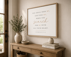 Jeremiah 29:13 horizontal framed canvas, scripture wall art