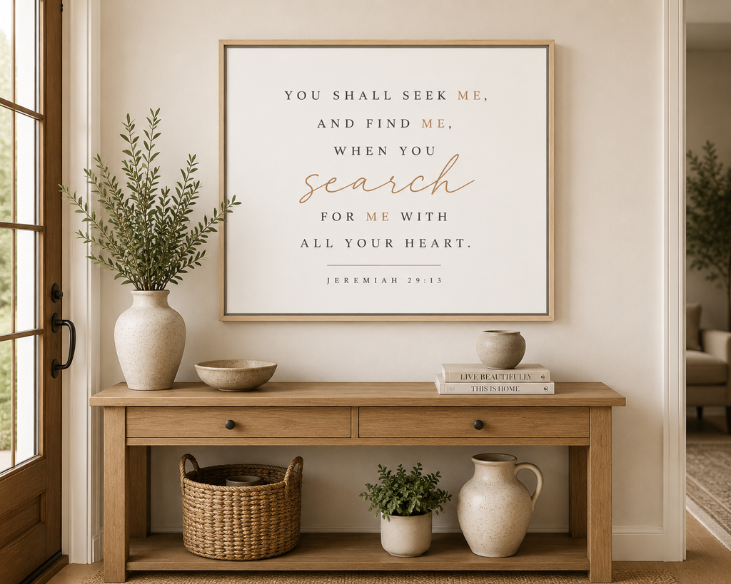 Jeremiah 29:13 Horizontal Framed Canvas