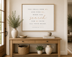 Jeremiah 29:13 Horizontal Framed Canvas