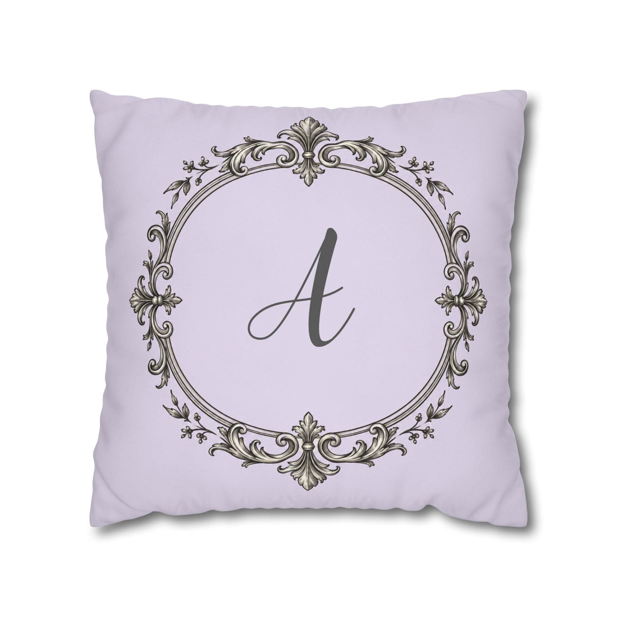 Letter A pillow cover in purple